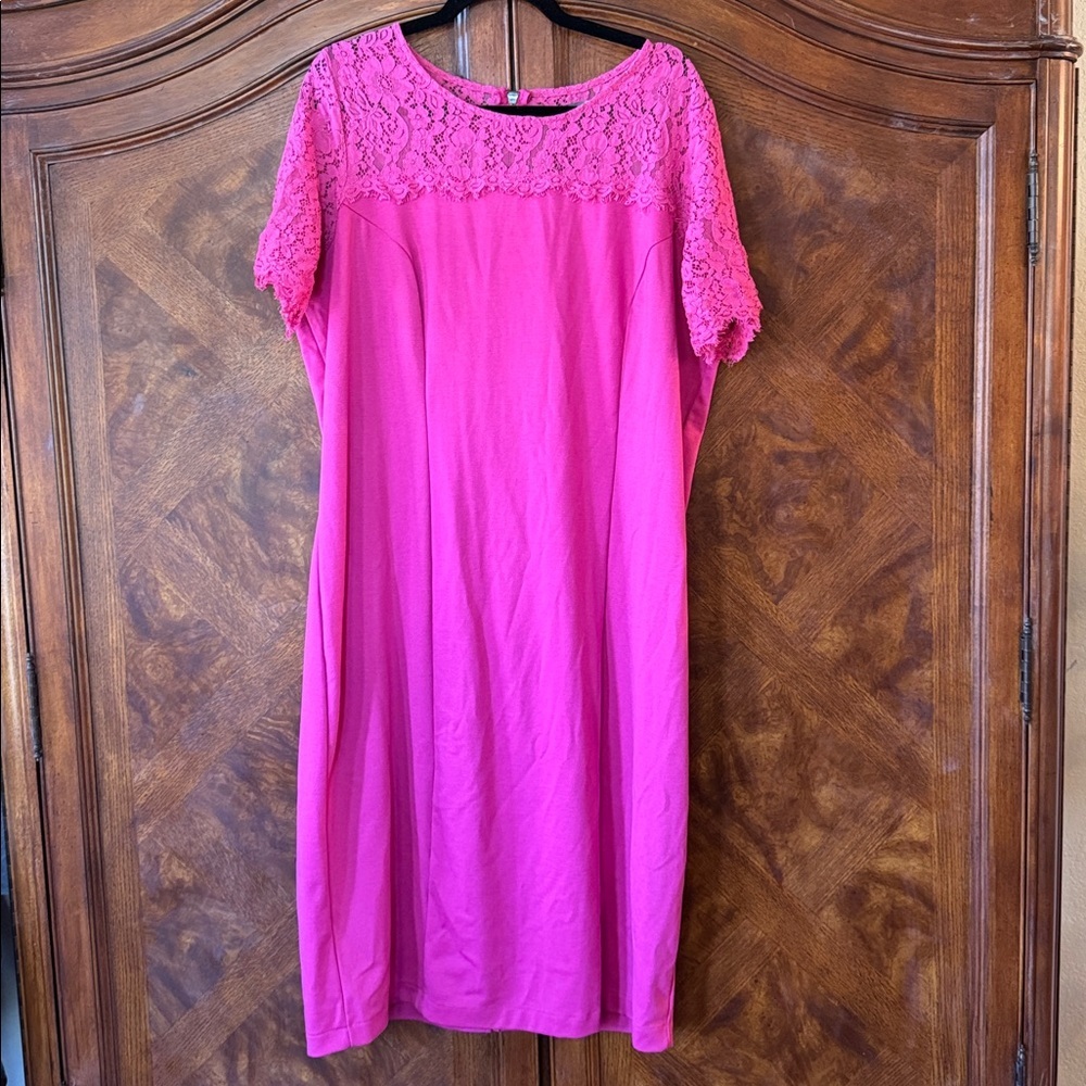 Jessica London Fuchsia Lace Embellished Dress size 22W